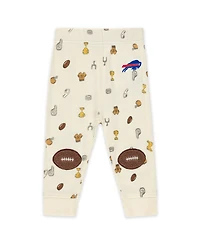 Wear by Erin Andrews Baby Boys and Girls 2-Piece Cream Buffalo Bills Waffle-Knit Sleep Set