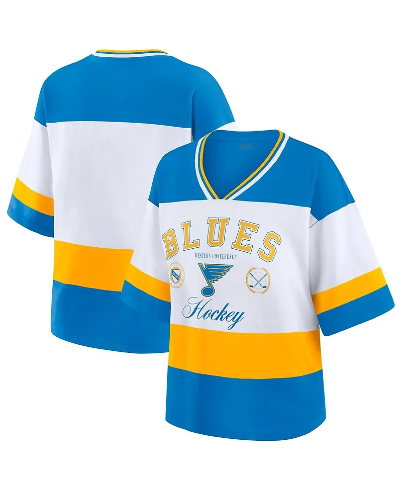 Wear by Erin Andrews Women's Blue/White St. Louis Blues Jersey Style T-Shirt