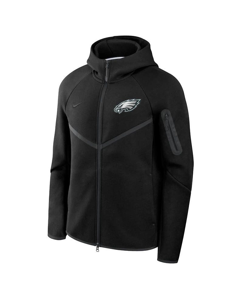 Nike Men's Black Philadelphia Eagles Tech Fleece Full-Zip Windrunner Hoodie