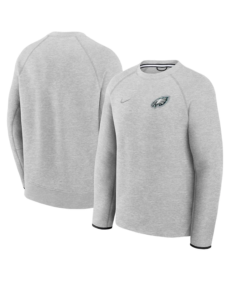 Nike Men's Heather Gray Philadelphia Eagles Tech Fleece Raglan Sweatshirt