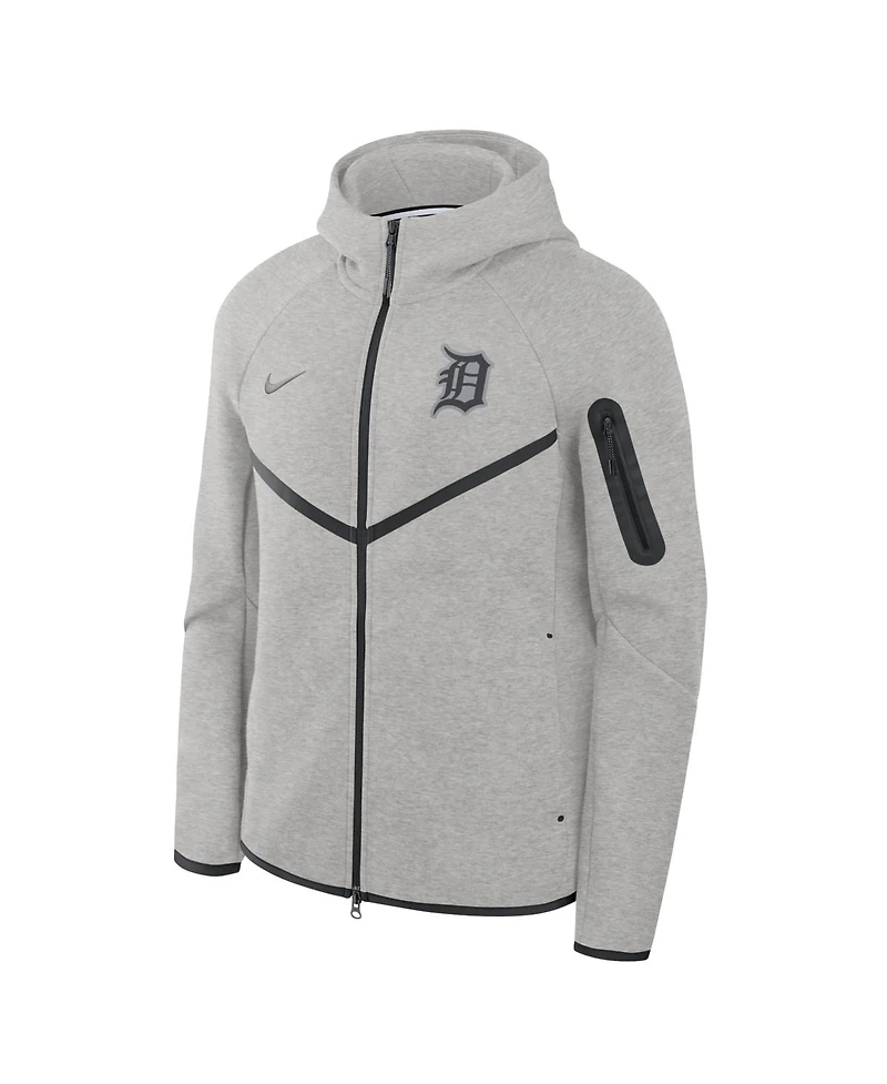 Nike Men's Heather Charcoal Detroit Tigers Tech Fleece Windrunner Full-Zip Hoodie Jacket