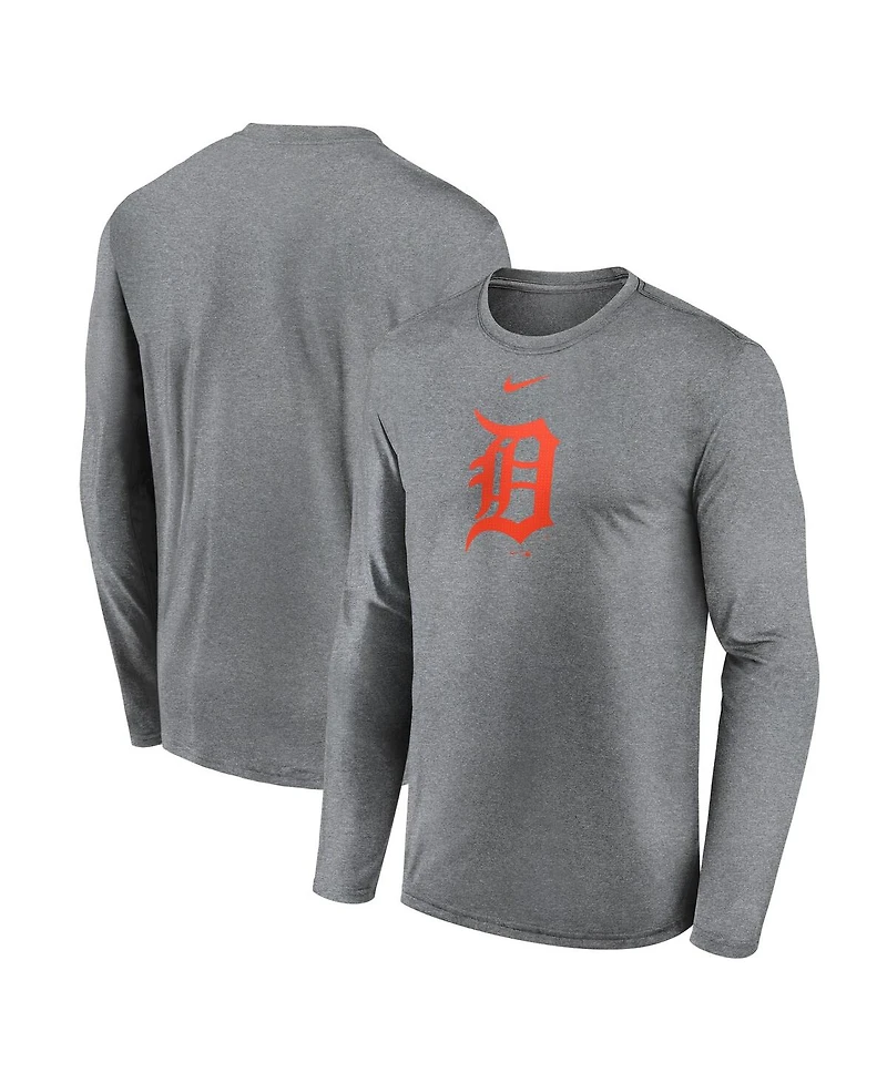 Nike Men's Heather Gray Detroit Tigers Legend Fuse Dri-fit Long Sleeve T-Shirt