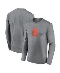 Nike Men's Heather Gray Detroit Tigers Legend Fuse Dri-fit Long Sleeve T-Shirt