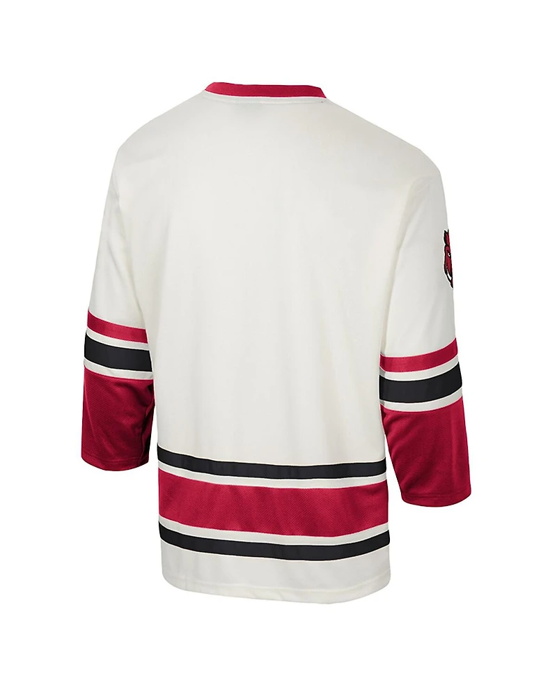 Colosseum Men's Cream Arkansas Razorbacks Puck Proud Fashion Hockey Jersey