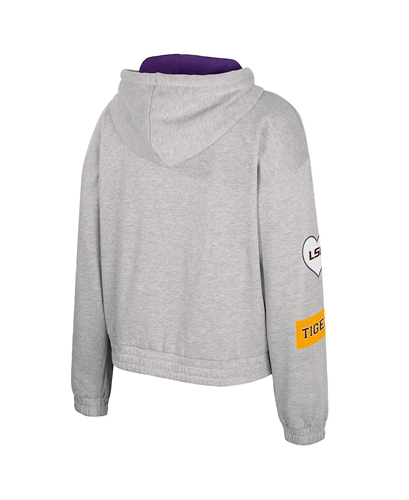 Colosseum Women's Gray Lsu Tigers Alfie Full-Zip Hoodie Jacket
