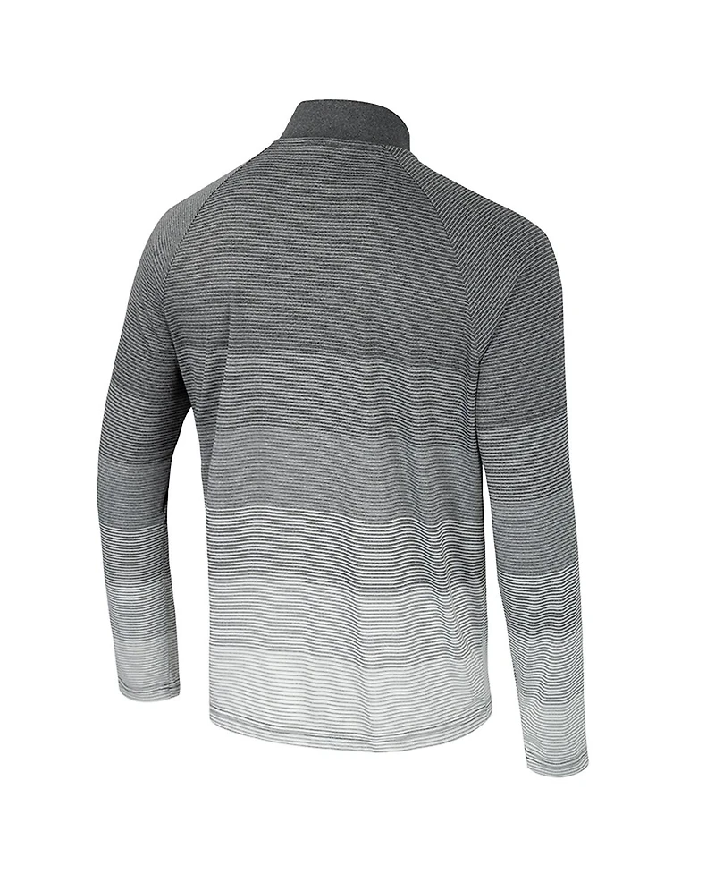 Colosseum Men's Gray Oregon Ducks Ai Striped Mesh Quarter-Zip Raglan Windshirt Jacket