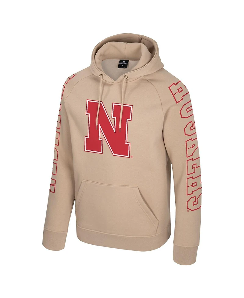 Colosseum Men's Tan Nebraska Huskers Big Break Raglan Hoodie
