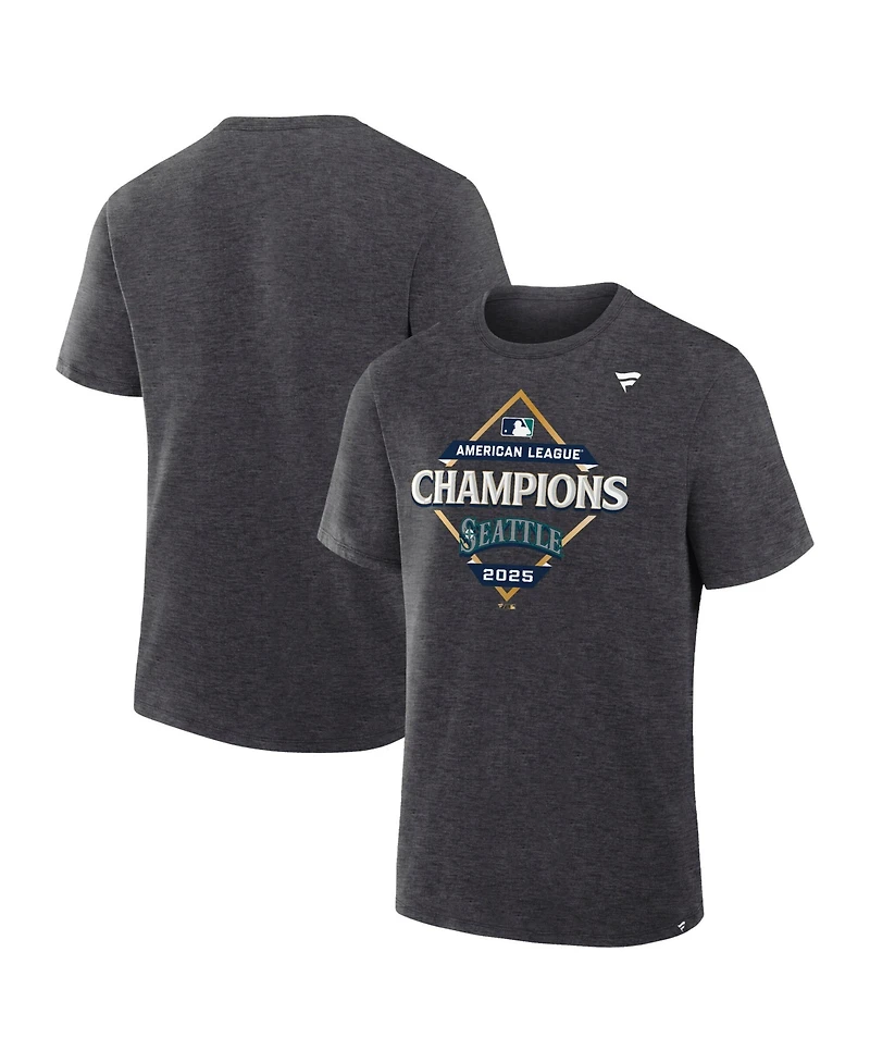 Fanatics Men's Heather Charcoal Seattle Mariners 2025 American League Champions Locker Room T-Shirt