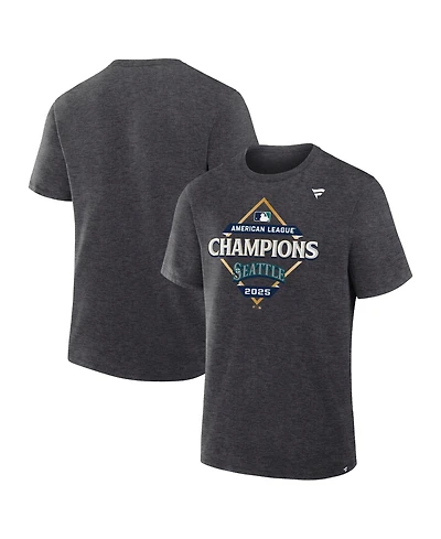 Fanatics Men's Heather Charcoal Seattle Mariners 2025 American League Champions Locker Room T-Shirt