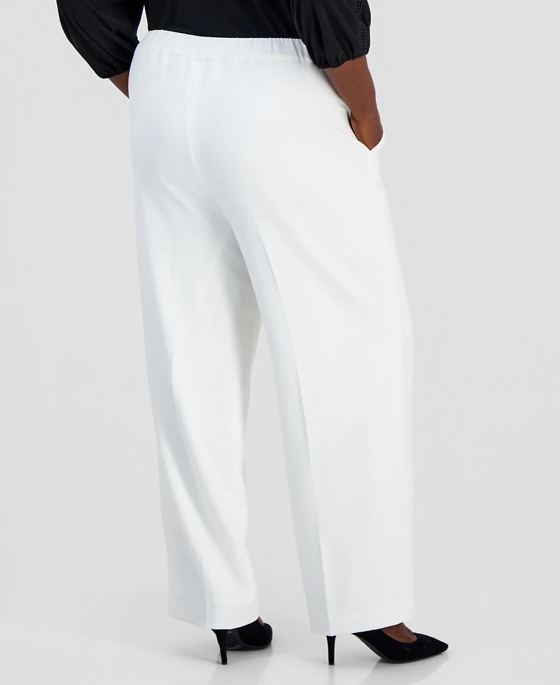 Kasper Plus Core Julia Stretch Wide-Leg Pants