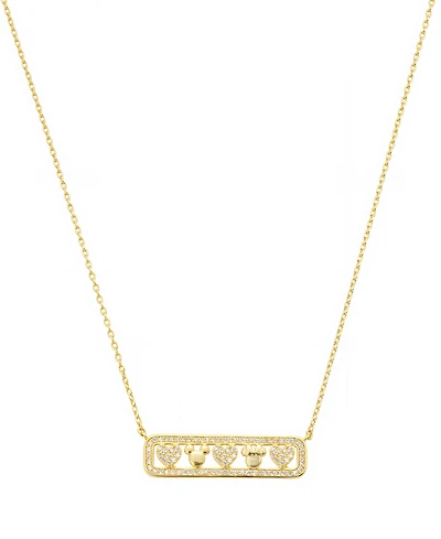 Disney Mickey Mouse and Minnie Mouse Cubic Zirconia Pendant Necklace