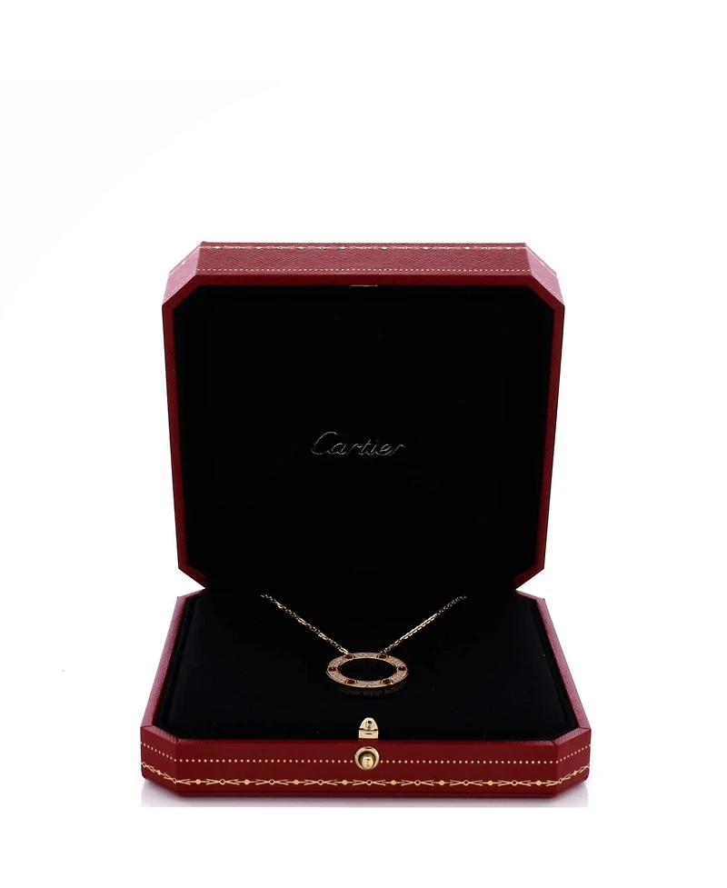 Pre-Owned Cartier Pave Love Pendant Necklace