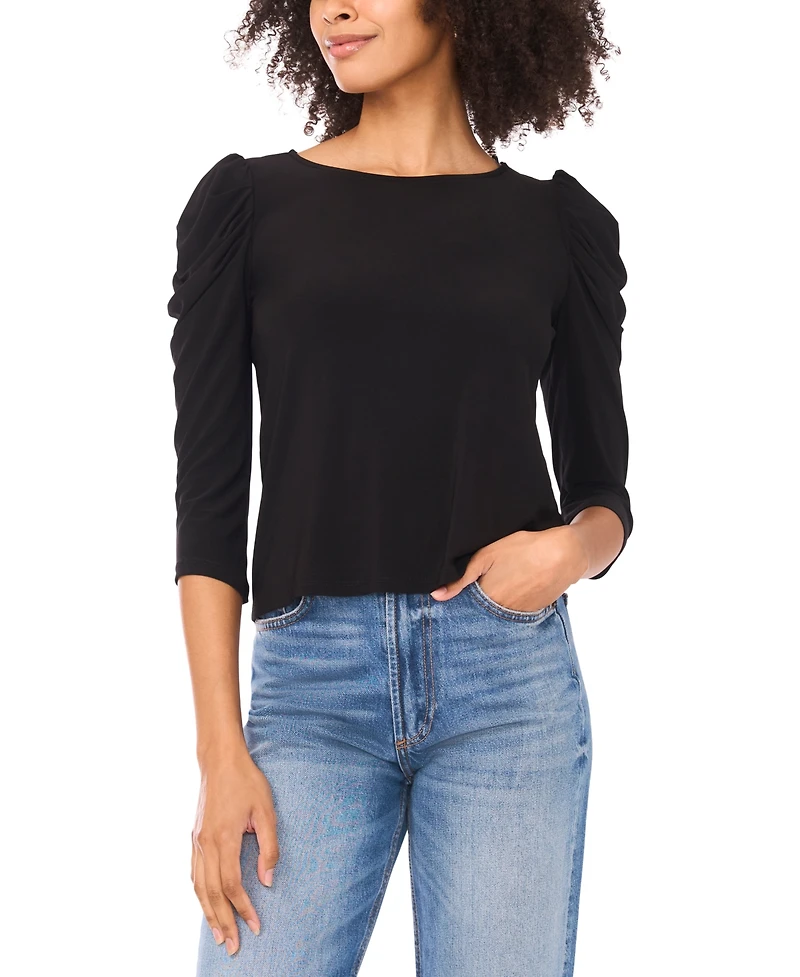 Sam & Jess Petite Mutton Sleeve Pull-On Top