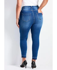 Avenue Women's Butter Skinny Frayed Hem Jean