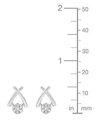 Macy's Diamond Back Post Earrings (1/10 ct. t.w.) in Sterling Silver