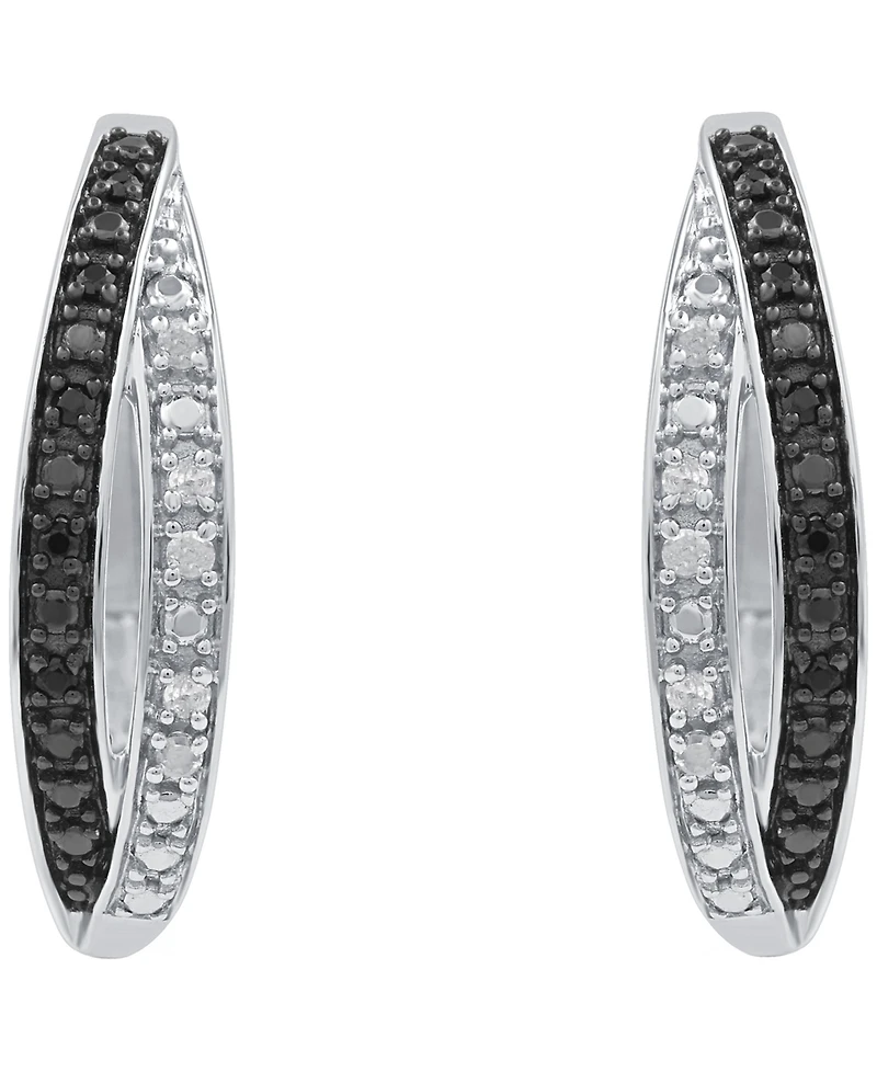 Macy's Diamond Hoop Earrings (1/6 ct. t.w.) in Sterling Silver