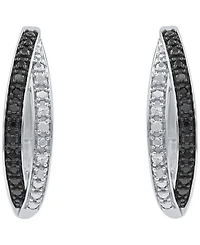 Macy's Diamond Hoop Earrings (1/6 ct. t.w.) in Sterling Silver
