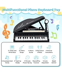 Mecale 31 Keys Kids Piano Keyboard with Stool, Microphone and Lid
