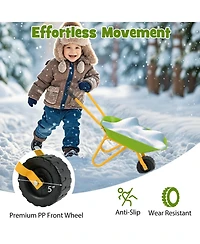 Mecale Outdoor Garden Backyard Play Toy Kids Metal Wheelbarrow