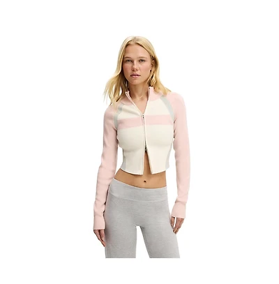 Cotton On Women's Active Spliced Knit Zip Through