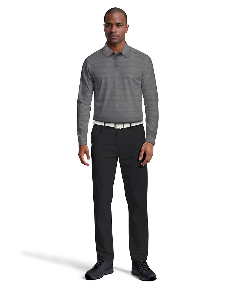 Pga Tour Men's Jaspe Print Long-Sleeve Golf Polo Shirt