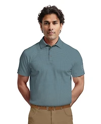 Pga Tour Men's Micro Geometric Print Short-Sleeve Golf Polo Shirt
