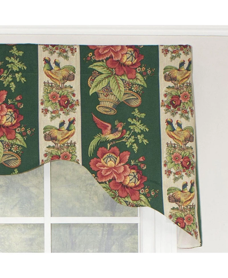 Rlf Home Rochelle Dutchess 100% Cotton with Fully Lined 3" Rod Pocket Valnance for Windows 50" x 17" Green