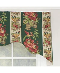 Rlf Home Rochelle Dutchess 100% Cotton with Fully Lined 3" Rod Pocket Valnance for Windows 50" x 17" Green