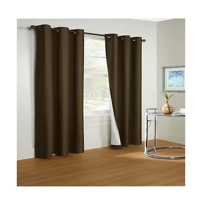 Thermalogic Prelude Room Darkening Providing Daytime and Nighttime Privacy Grommet Curtain Panel 40" x 84" Brown