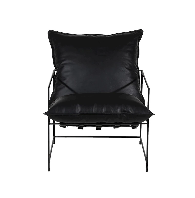 Porter Designs Hagen Black Iron Frame Accent Chair, Black