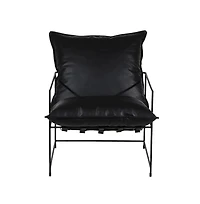 Porter Designs Hagen Black Iron Frame Accent Chair, Black