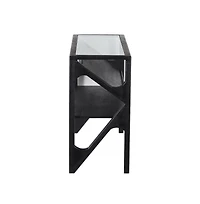 Canberra Solid Mango Wood Console Table, Black