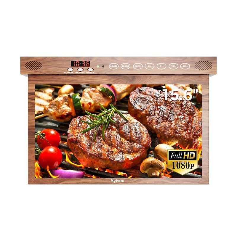 15" Under-Cabinet Smart Kitchen Tv Led Panel 1080p Hd Google Flip-Down Screen