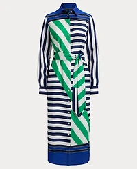 Lauren Ralph Women's Striped Crepe Shirtdress