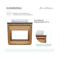 Swiss Madison Rennes 36" Freestanding Bathroom Vanity in Natural Teak with Sink Top
