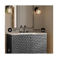 Swiss Madison36" Freestanding Bathroom Vanity in Black Oak with 3-Hole Widespread Sink Top