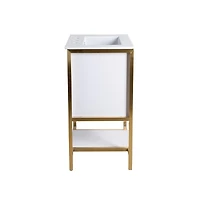 Swiss Madison Marseille 24 in. White Bathroom Vanity With White, 3-Hole Ceramic Sink Top