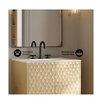 Swiss Madison 24" Freestanding Bathroom Vanity in Natural Oak with 3-Hole Centerset Sink Top