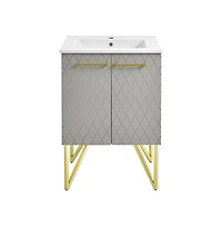 Annecy 24" Freestanding Bathroom Vanity in Diamond Gray with Sink Top