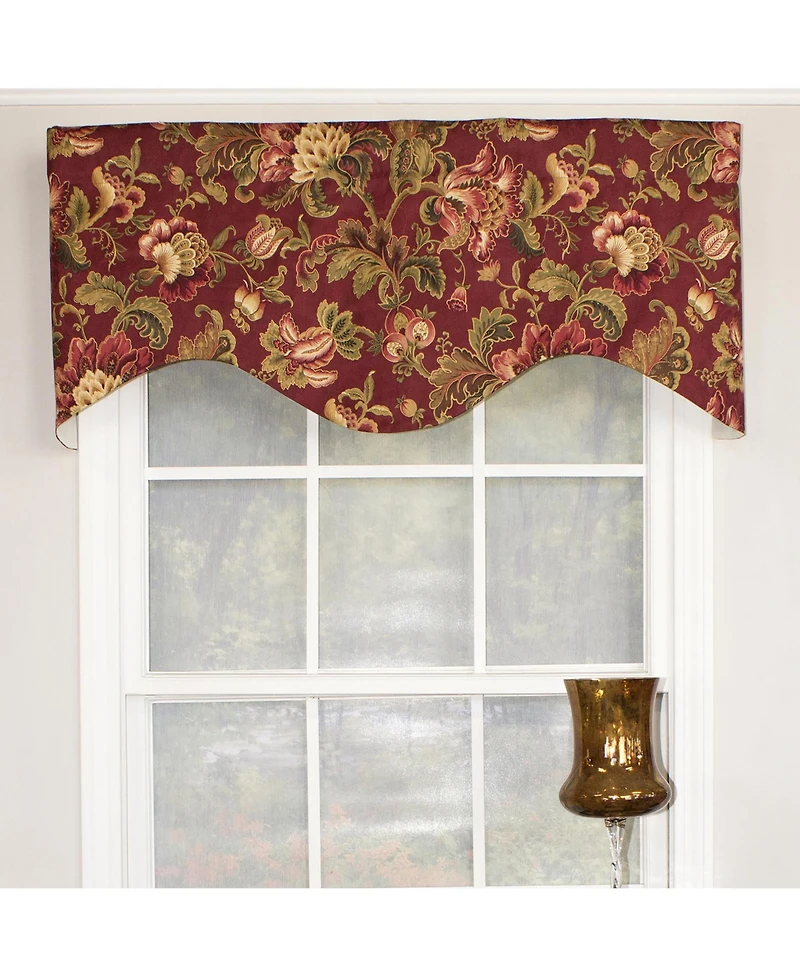 Rlf Home Noblesse Cornice 3" Rod Pocket Valance 50" x 17" Ruby by Rlf Home