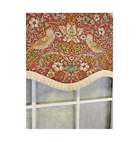 Rlf Home Vivaldi Provence Pleated Ruffle Nature-Inspired Bird Motifs No Header Luxurious Home Decor Valance 50" x 14" Green