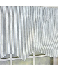 Rlf Home 100% Cotton Seersucker Regal With Poly/Cotton Ivory lining Rod Pocket Valance 50" x 16" Blue