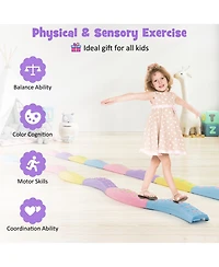 Mecale Colorful Kids Wavy Balance Beam with Textured Surface and Non-slip Foot Pads