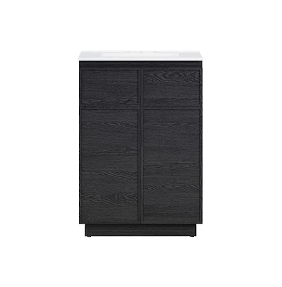 Swiss Madison 24" Freestanding Bathroom Vanity in Black Oak with 3-Hole Widespread Sink Top