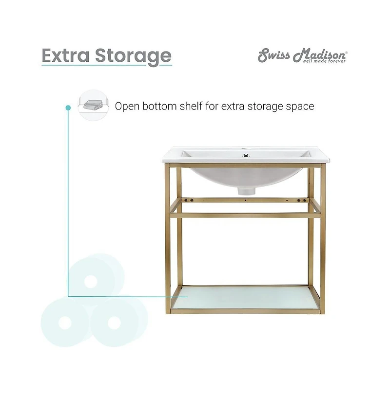 Swiss Madison Pierre Single, Open Shelf