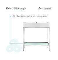 Swiss Madison Pierre Single, Freestanding, Open Shelf