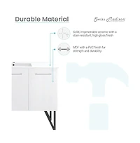 Swiss Madison Annecy 48" Freestanding Bathroom Vanity in White with Sink Top