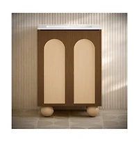 Swiss Madison 24" Freestanding Bathroom Vanity in Brown Oak with 3-Hole Centerset Sink Top