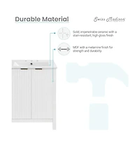 Swiss Madison Bastille 24 in. White Bathroom Vanity With White, 3-Hole Ceramic Sink Top