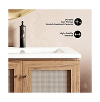 Swiss MadisonClasse 30" Freestanding Bathroom Vanity in Golden Oak with Sink Top